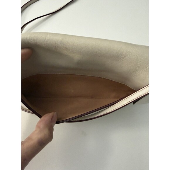 COACH Dinky Genuine Beige Leather Crossbody Bag DK-20215 Kiss Lock Purse NICE - Picture 13 of 16